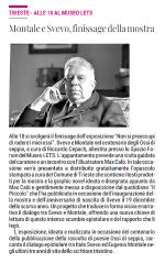 Montale e Svevo, finissage della mostra : Trieste - alle 18 al museo LETS