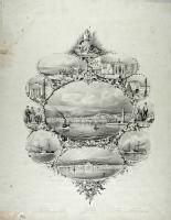 Veduta della città e del porto di Trieste ; Arsenale del Lloyd austriaco ; Edifizio di Borsa ; Costumi marittimi ; I.R. piroscafo da guerra Elisabeth ; Padiglione sul monte d'Opchina ; Arco d'ingresso in piazza della Caserma ; Piazza Grande ; Costumi del territorio ; Piroscafo del Lloyd austr. Imperatrice